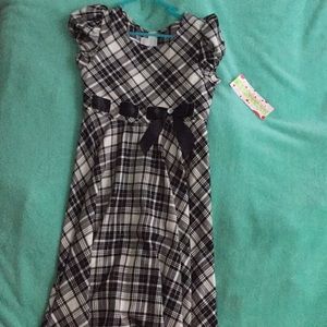 Girls 14, black, white, and silver dress